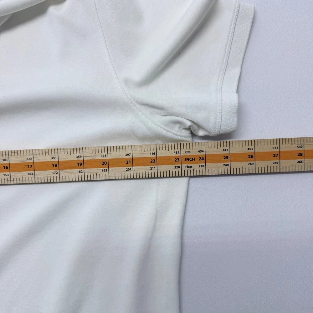 Banana Republic Mens XL White Dress Polo Short Sleeve Cotton Solid Shirt